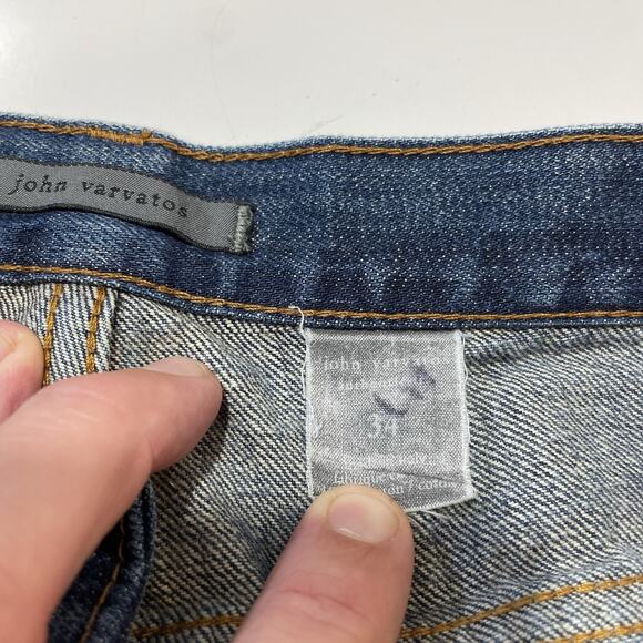 John Varvatos USA Men’s Blue Jeans Button Fly Straight Denim USA Logo Sz 34x31 - Picture 7 of 9
